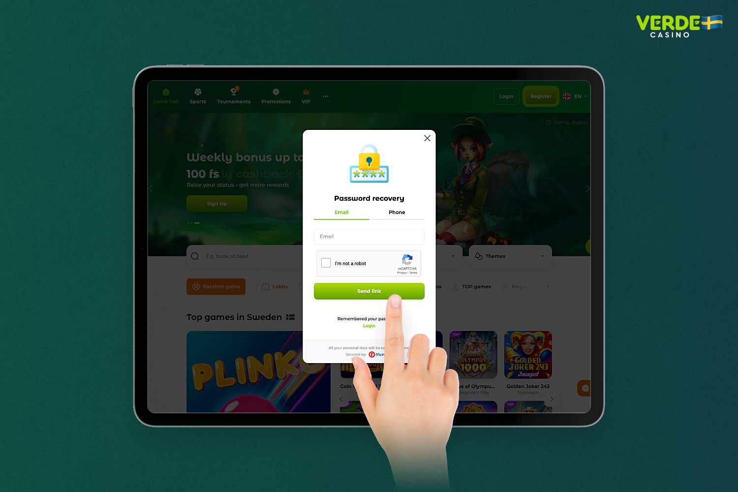 Verde Casino-användare kan enkelt få tillgång till sitt konto igen om de glömmer sitt lösenord