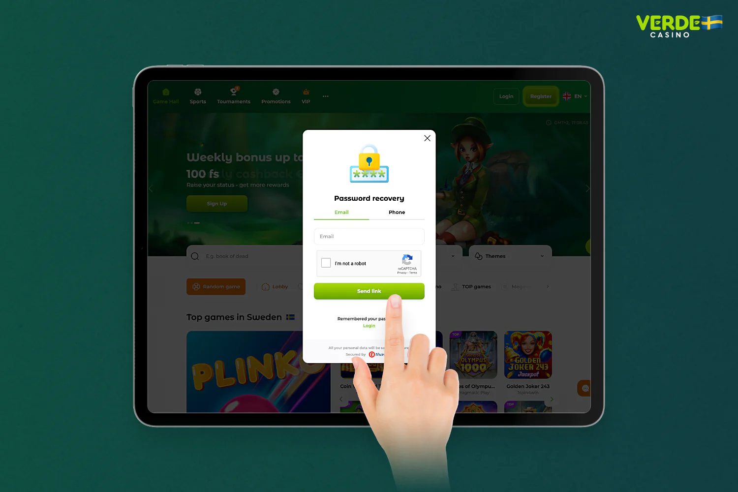 Verde Casino-användare kan enkelt få tillgång till sitt konto igen om de glömmer sitt lösenord