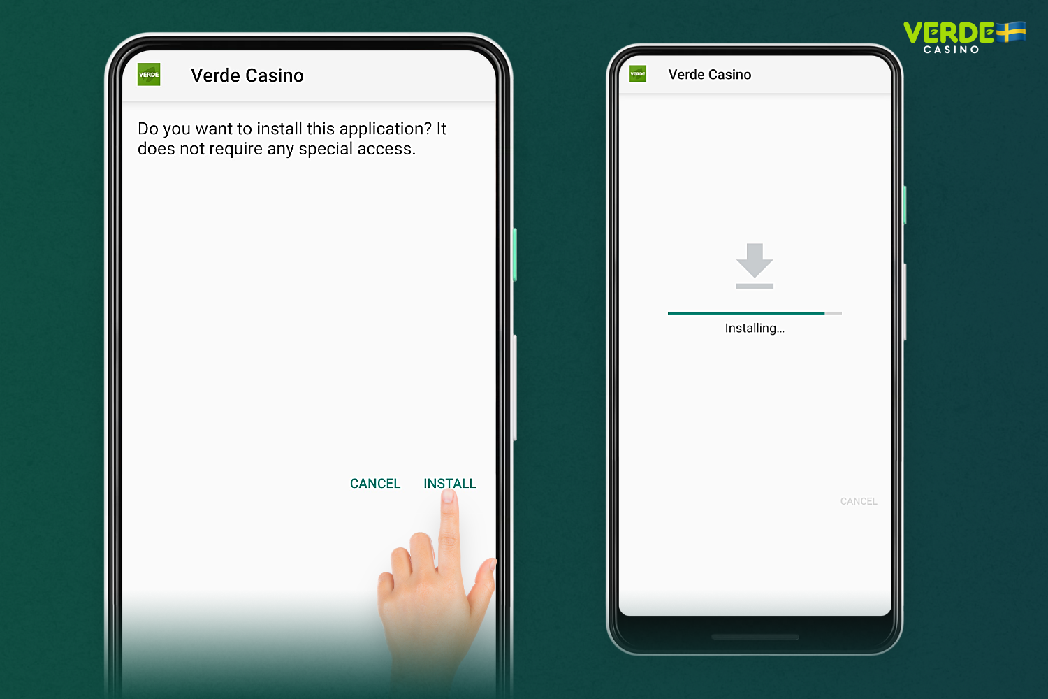 Att installera Verde Casino APK är i stort sett samma sak som att installera någon annan Android-app