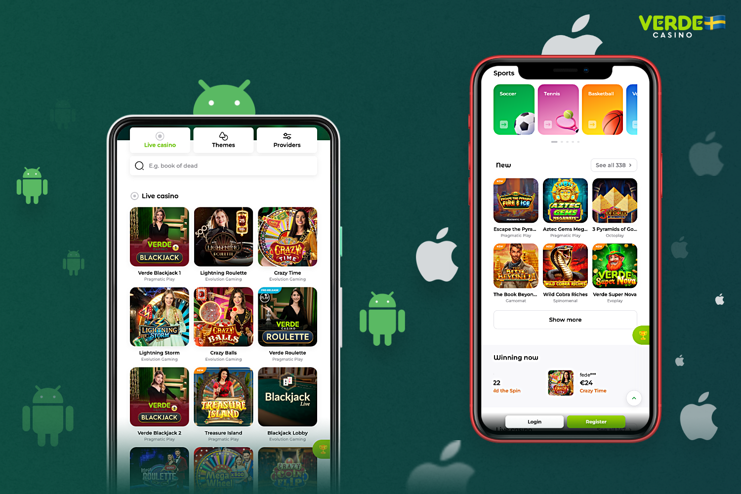 Verde Casino mobilapp för sportsbetting och kasinon