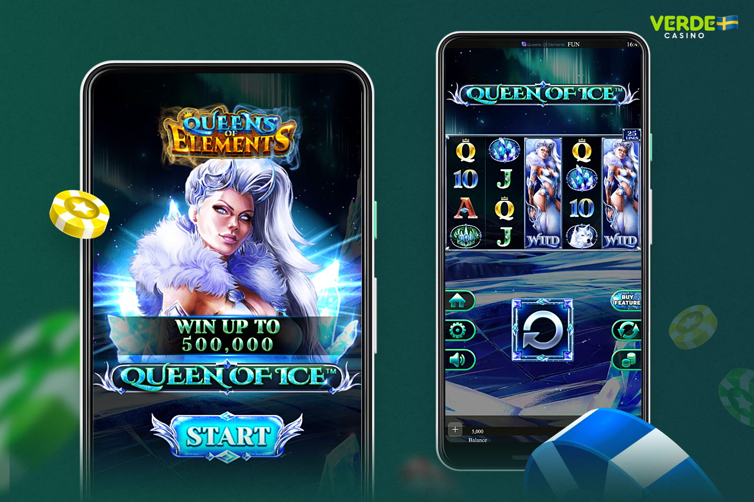 Queen of Ice är ett av de mest populära spelen som finns tillgängliga i Verde Casino-appen