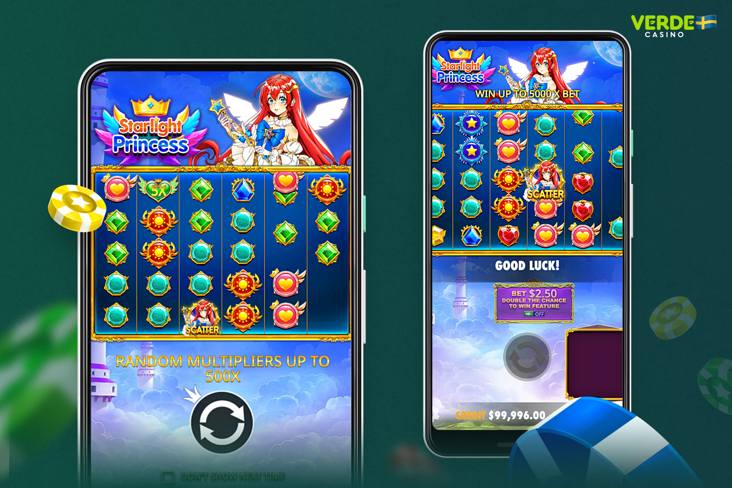 Användare av Verde Casino-appen har kommenterat att Starlight Princess är ett av de mest spännande spelen att spela