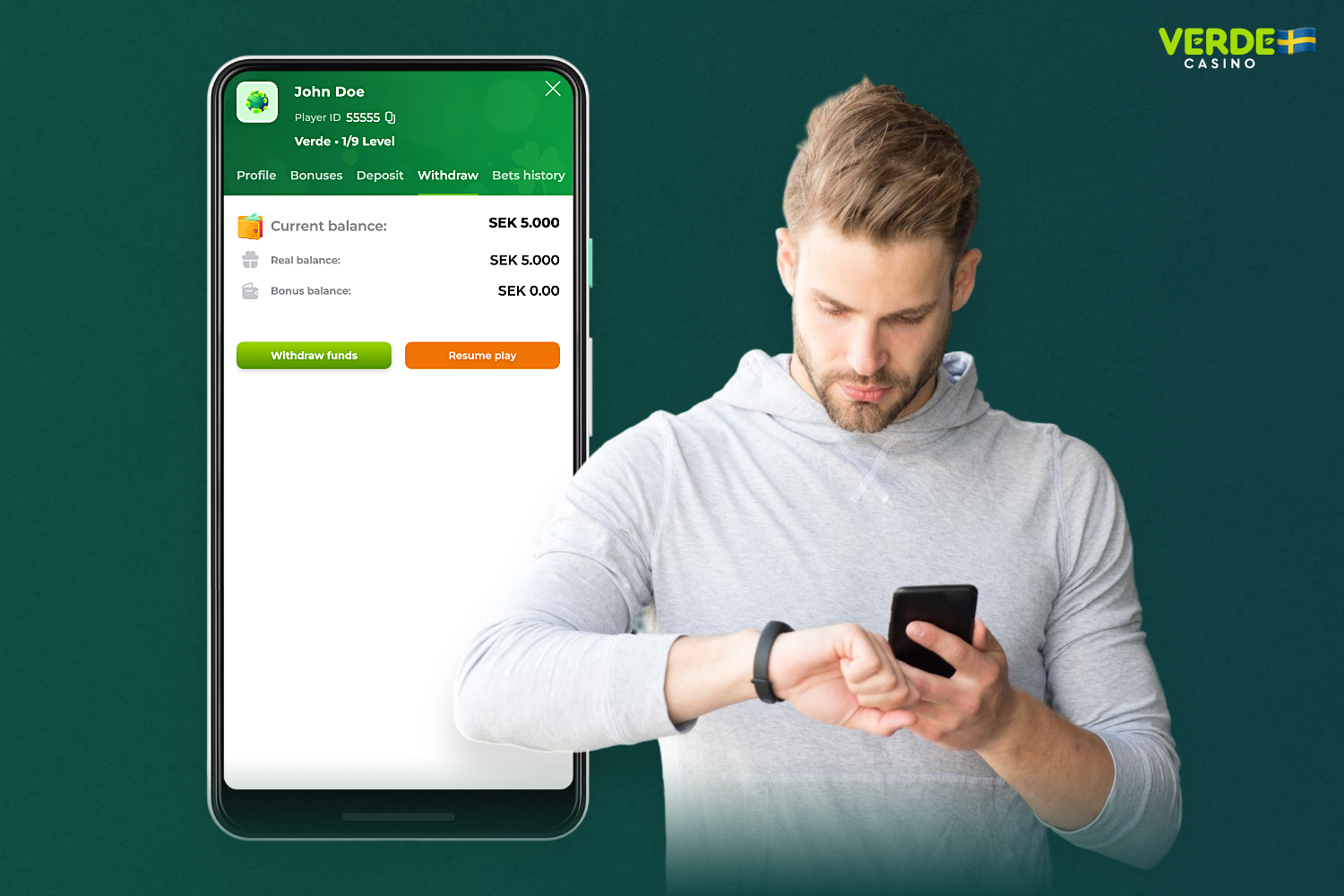 Uttagshastigheten på Verde Casino beror på flera faktorer, inklusive den valda betalningsmetoden