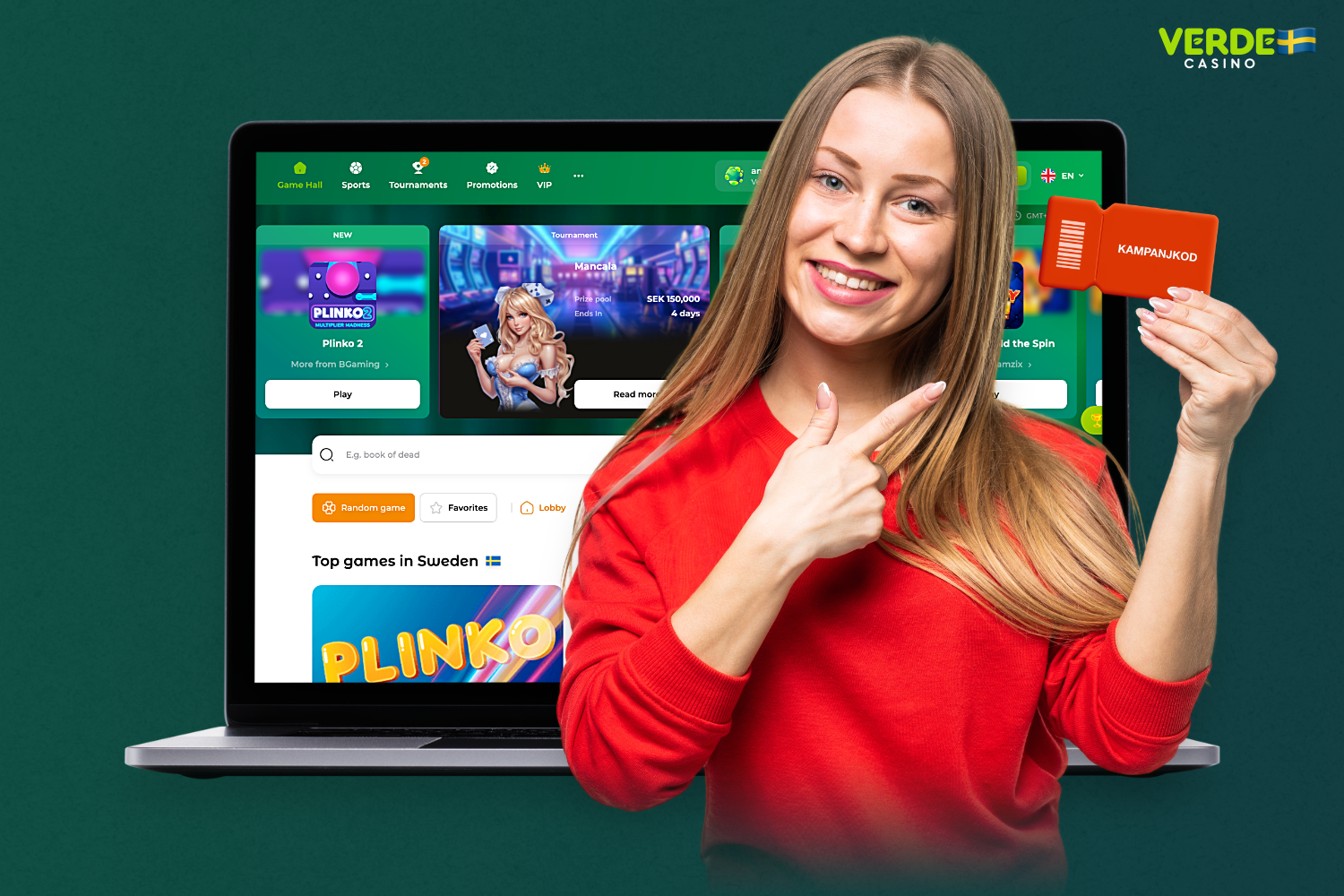 Verde Casino-kampanjkod gör det möjligt för användare från Sverige att få ytterligare bonusar