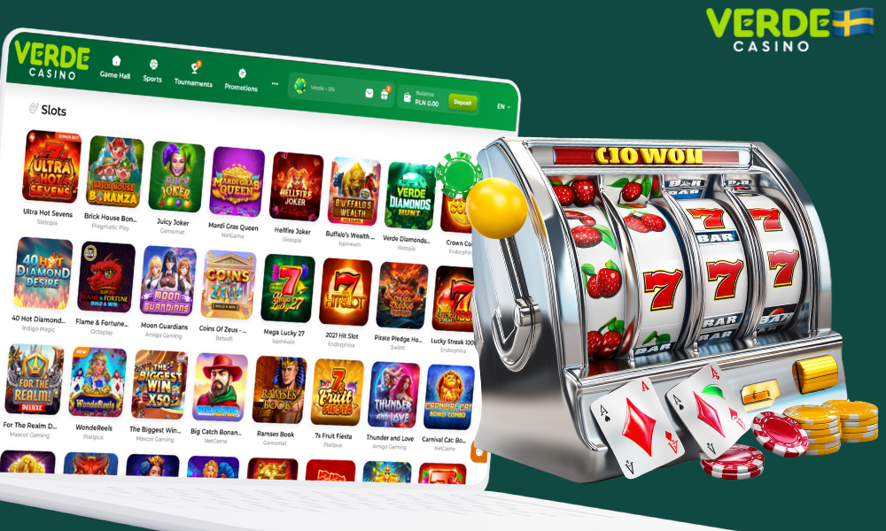 Ett stort antal olika spelautomater finns tillgängliga på Verde Casino